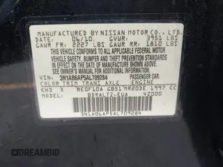 2010 Nissan Sentra SR with VIN 3N1AB6AP5AL709284, listed as a IAAI auction lot 42009100 with 156,168 mi miles and . Bid and sale history available at DreamBid. Image 9.
