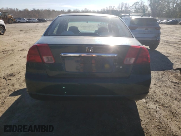 2001 Honda Civic DX with VIN 2HGES16231H525518, listed as a Copart auction lot 80612734 with 185,661 mi miles and Salvage Title. Bid and sale history available at carsss.com. Image 6.