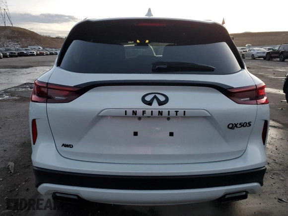2024 Infiniti QX50 Sport with VIN 3PCAJ5FB1RF112540, listed as a Copart auction lot 85435974 with 3,055 mi miles and Salvage Title. Bid and sale history available at DreamBid. Image 6.