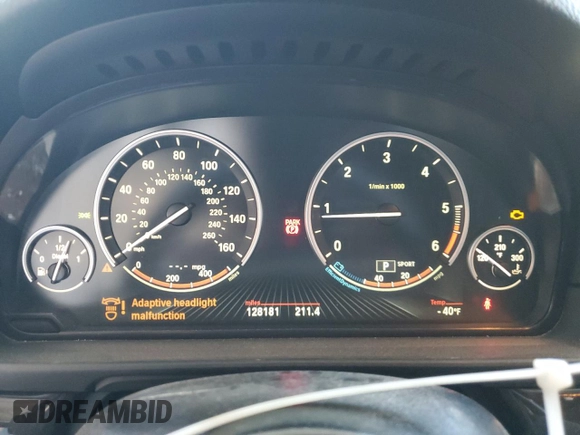 2015 BMW 5 Series 535d xDrive with VIN WBAFV3C50FD686494, listed as a Copart auction lot 45601615 with 128,181 mi miles and Salvage title. Bid and sale history available at DreamBid. Image 9.
