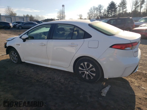 2021 Toyota Corolla Hybrid LE with VIN JTDEAMDE5MJ011169, listed as a Copart auction lot 88752265 with 52,994 mi miles and Salvage Title. Bid and sale history available at carsss.com. Image 2.