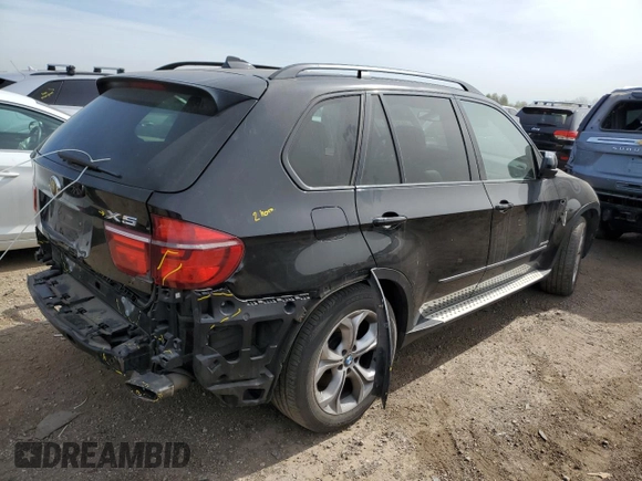 2012 BMW X5 50i with VIN 5UXZV8C59CL424356, listed as a Copart auction lot 54763725 with 107,712 mi miles and Salvage title. Bid and sale history available at DreamBid. Image 3.