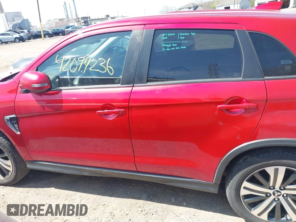 2020 Mitsubishi Outlander ES with VIN JA4AR3AUXLU018509, listed as a IAAI auction lot 42094236 with 90,415 mi miles and . Bid and sale history available at DreamBid. Image 14.