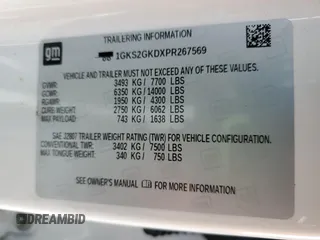 2023 GMC Yukon XL SLT with VIN 1GKS2GKDXPR267569, listed as a Copart auction lot 51517255 with 37,317 mi miles and Salvage Title. Bid and sale history available at carsss.com. Image 13.
