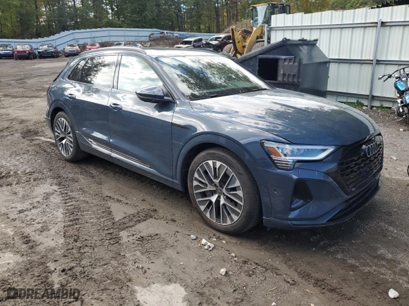 2024 Audi Q8 e-tron Premium Plus with VIN WA15AAGE7RB021353, listed as a Copart auction lot 72987414 with 13,360 mi miles and Salvage Title. Bid and sale history available at carsss.com. Image 4.