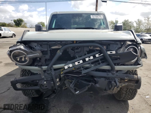 2024 Ford Bronco Black Diamond with VIN 1FMDE1BH9RLB26151, listed as a Copart auction lot 51706795 with 10,981 mi miles and Salvage title. Bid and sale history available at DreamBid. Image 5.