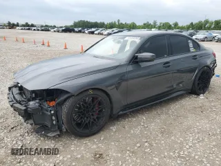 2021 BMW M3 Competition z VIN WBS33AY01MFL34399, wystawiony jako Copart lot #55350395 z przebiegiem 47 379 mil mil oraz Szkoda całkowita • Salvage title. Historia ofert i sprzedaży dostępna na DreamBid. Obrazek 1.
