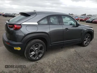 2022 Mazda MX-30 Premium Plus Package with VIN JM1DRADB4N0100893, listed as a Copart auction lot 46955985 with 25,705 mi miles and Salvage Title. Bid and sale history available at carsss.com. Image 3.