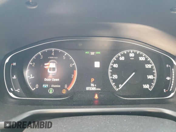 2019 Honda Accord Sport with VIN 1HGCV1F35KA046086, listed as a Copart auction lot 55539125 with 72,305 mi miles and Salvage Title. Bid and sale history available at DreamBid. Image 9.