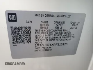 2024 Chevrolet Malibu LS with VIN 1G1ZC5STXRF210126, listed as a Copart auction lot 79671004 with Not Provided miles and Salvage Title. Bid and sale history available at DreamBid. Image 12.