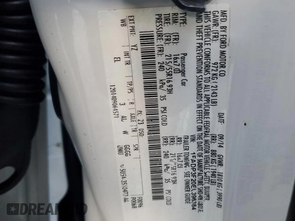 2014 Ford Focus SE with VIN 1FADP3F20EL396384, listed as a Copart auction lot 42198185 with 79,861 mi miles and Salvage Title. Bid and sale history available at carsss.com. Image 12.