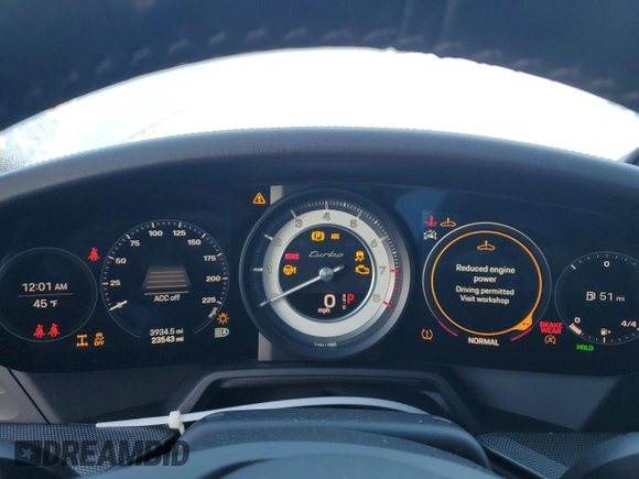 2021 Porsche 911 Turbo S with VIN WP0AD2A98MS257662, listed as a Copart auction lot 83297714 with 72,267 mi miles and Salvage Title. Bid and sale history available at carsss.com. Image 9.