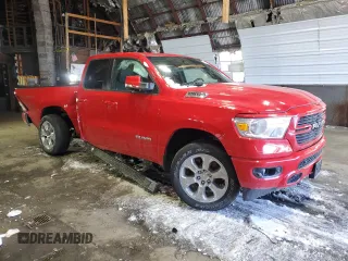 2021 Ram 1500 Big Horn with VIN 1C6SRFBT1MN798825, listed as a Copart auction lot 43116495 with 25,635 mi miles and Salvage Title. Bid and sale history available at carsss.com. Image 4.