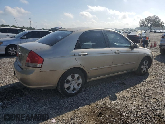2007 Kia Spectra EX with VIN KNAFE121375478544, listed as a Copart auction lot 51572015 with 200,203 mi miles and Salvage Title. Bid and sale history available at carsss.com. Image 3.