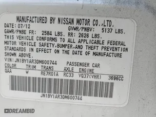 2013 Infiniti M37 with VIN JN1BY1AR3DM600744, listed as a IAAI auction lot 41912310 with 200,014 mi miles. Bid and sale history available at carsss.com. Image 9.