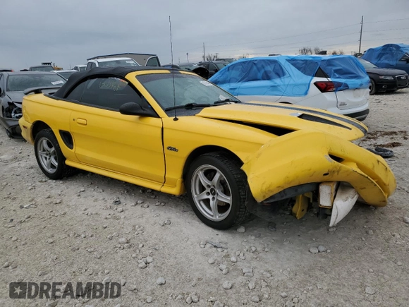 1998 Ford Mustang GT with VIN 1FAFP45X9WF191979, listed as a Copart auction lot 88790485 with 0 mi miles and Salvage Title. Bid and sale history available at carsss.com. Image 4.
