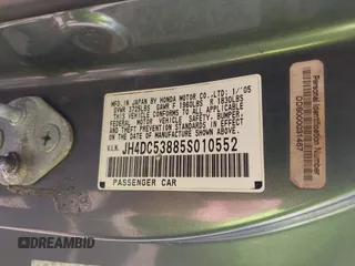2005 Acura RSX z VIN JH4DC53885S010552, wystawiony jako IAAI lot #42086939 z przebiegiem 208 204 mil mil oraz . Historia ofert i sprzedaży dostępna na DreamBid. Obrazek 9.