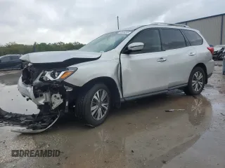 2019 Nissan Pathfinder S with VIN 5N1DR2MNXKC628749, listed as a Copart auction lot 48389285 with 80,429 mi miles and Salvage Title. Bid and sale history available at DreamBid. Image 1.