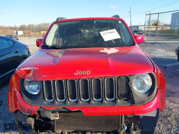 2015 Jeep Renegade Latitude with VIN ZACCJABT0FPB62548, listed as a IAAI auction lot 41794846 with 115,235 mi miles. Bid and sale history available at carsss.com. Image 12.