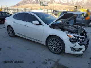 2014 Kia Cadenza Premium with VIN KNALN4D71E5134021, listed as a Copart auction lot 43078535 with 119,622 mi miles and Salvage Title. Bid and sale history available at carsss.com. Image 4.