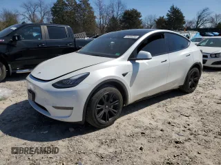 2022 Tesla Model Y Long Range with VIN 7SAYGDEE7NA012634, listed as a Copart auction lot 49206295 with 19,267 mi miles and Clean Title. Bid and sale history available at DreamBid. Image 1.