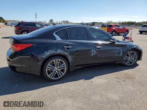 2014 Infiniti Q50 Sport with VIN JN1BV7AR3EM695576, listed as a Copart auction lot 56247165 with 151,825 mi miles and Salvage title. Bid and sale history available at DreamBid. Image 3.