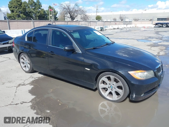 2007 BMW 3 Series 335i with VIN WBAVB735X7PA86225, listed as a IAAI auction lot 41796431 with 142,500 mi miles. Bid and sale history available at carsss.com. Image 1.