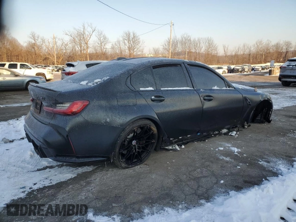 2023 BMW M3 Competition xDrive with VIN WBS43AY05PFP62243, listed as a Copart auction lot 41919185 with 0 mi miles and Salvage Title. Bid and sale history available at carsss.com. Image 3.