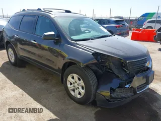2015 Chevrolet Traverse LS z VIN 1GNKVFED7FJ203566, wystawiony jako IAAI lot #41783373 z przebiegiem 147 309 mil mil oraz . Historia ofert i sprzedaży dostępna na DreamBid. Obrazek 1.