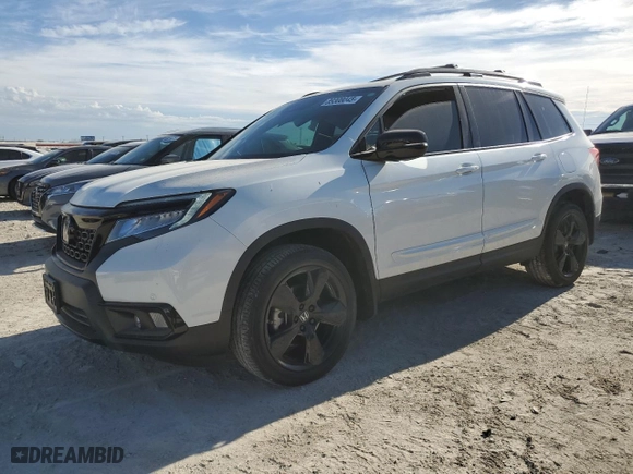 2021 Honda Passport Elite with VIN 5FNYF8H07MB022007, listed as a Copart auction lot 89308045 with 48,008 mi miles and Salvage Title. Bid and sale history available at carsss.com. Image 1.