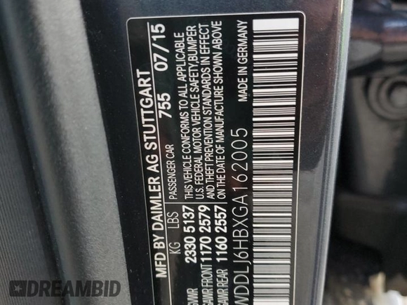 2016 Mercedes-Benz CLS with VIN WDDLJ6HBXGA162005, listed as a Copart auction lot 78784863 with 127,823 mi miles. Bid and sale history available at carsss.com. Image 12.