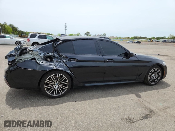 2019 BMW 5 Series 540i xDrive with VIN WBAJE7C53KWD55234, listed as a Copart auction lot 57797475 with 81,844 mi miles and Salvage title. Bid and sale history available at DreamBid. Image 3.