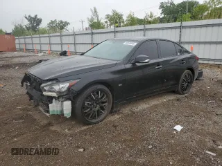 2018 Infiniti Q50 Luxe with VIN JN1EV7AR6JM441982, listed as a Copart auction lot 59939945 with 97,702 mi miles and Salvage title. Bid and sale history available at DreamBid. Image 1.