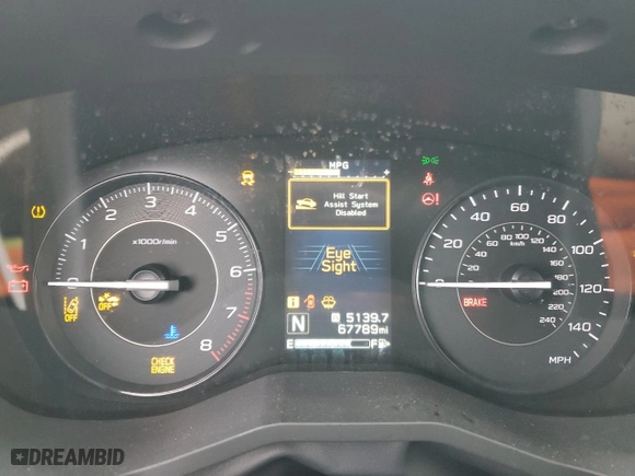 2019 Subaru Impreza Premium with VIN 4S3GKAD60K3617638, listed as a Copart auction lot 47661115 with 67,789 mi miles and Salvage Title. Bid and sale history available at carsss.com. Image 9.