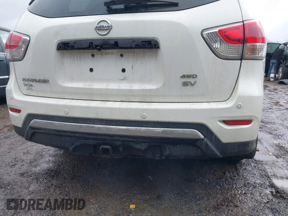 2013 Nissan Pathfinder SL with VIN 5N1AR2MM0DC684616, listed as a IAAI auction lot 41509202 with 118,087 mi miles and . Bid and sale history available at DreamBid. Image 14.