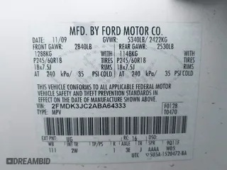 2010 Ford Edge SEL with VIN 2FMDK3JC2ABA64333, listed as a IAAI auction lot 41836929 with 192,910 mi miles. Bid and sale history available at carsss.com. Image 9.