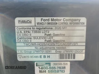 2020 Ford Escape SE with VIN 1FMCU9G67LUB25778, listed as a IAAI auction lot 42550089 with 84,502 mi miles and . Bid and sale history available at DreamBid. Image 33.