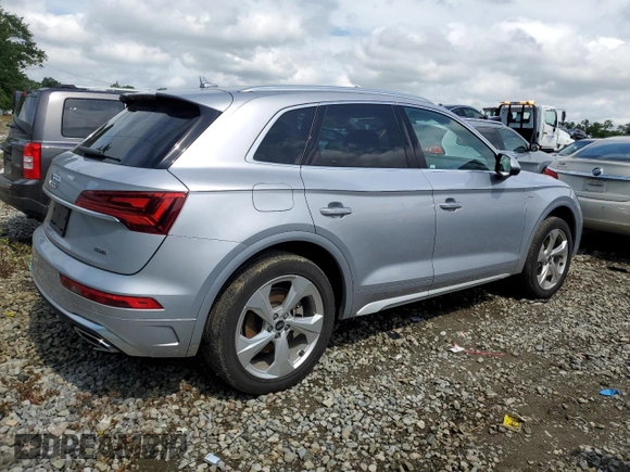 2022 Audi Q5 S line Premium Plus with VIN WA1EAAFY6N2134605, listed as a Copart auction lot 59351045 with 30,479 mi miles and Salvage title. Bid and sale history available at DreamBid. Image 3.