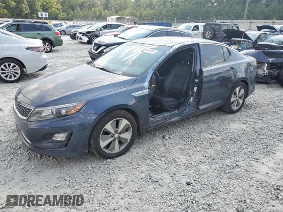 2015 Kia Optima Hybrid EX with VIN KNAGN4AD5F5080400, listed as a Copart auction lot 66064494 with 91,538 mi miles and Salvage Title. Bid and sale history available at carsss.com. Image 1.