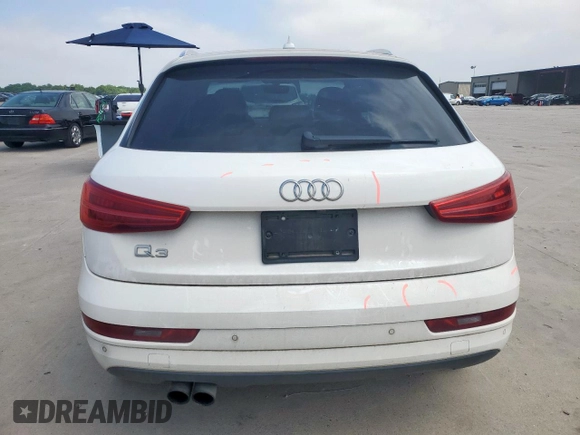 2017 Audi Q3 Premium with VIN WA1BCCFS4HR014916, listed as a Copart auction lot 57602295 with 92,348 mi miles and Salvage title. Bid and sale history available at DreamBid. Image 6.