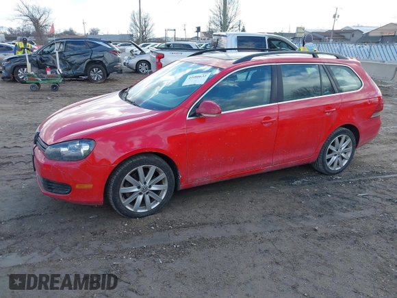 2012 Volkswagen Jetta SportWagen TDI with VIN 3VWPL7AJ0CM684682, listed as a IAAI auction lot 41680632 with 124,721 mi miles. Bid and sale history available at carsss.com. Image 2.