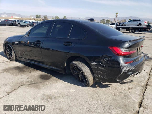 2021 BMW 3 Series M340i with VIN 3MW5U7J01M8C18300, listed as a Copart auction lot 89073395 with 37,945 mi miles and Salvage Title. Bid and sale history available at carsss.com. Image 2.