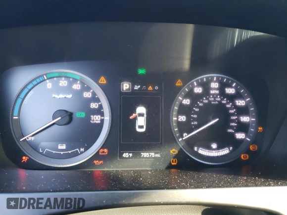 2016 Hyundai Sonata Hybrid SE with VIN KMHE24L17GA023593, listed as a Copart auction lot 39782034 with 79,575 mi miles. Bid and sale history available at carsss.com. Image 9.