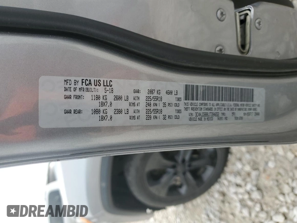 2018 Jeep Compass Latitude с VIN 3C4NJDBB8JT394652, выставлен на аукционе Copart как лот 58731045 с пробегом 112 580 миль миль и Чистый • Clean title. История ставок и продаж доступна на DreamBid. Изображение 14.