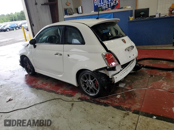 2015 FIAT 500 Abarth with VIN 3C3CFFFHXFT601900, listed as a Copart auction lot 62827495 with 21,274 mi miles and Salvage title. Bid and sale history available at DreamBid. Image 2.