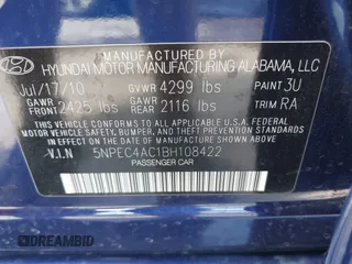 2011 Hyundai Sonata Limited with VIN 5NPEC4AC1BH108422, listed as a IAAI auction lot 42020425 with 214,216 mi miles and . Bid and sale history available at DreamBid. Image 9.