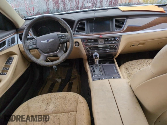 2017 Genesis G80 3.8L with VIN KMHGN4JE4HU205824, listed as a Copart auction lot 74535684 with Not provided miles and Salvage title. Bid and sale history available at DreamBid. Image 8.