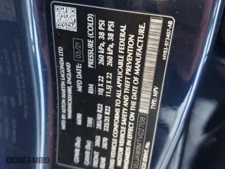 2021 Aston Martin DBX with VIN SCFVUJAW9MTV02708, listed as a Copart auction lot 85731374 with 0 mi miles and Salvage Title. Bid and sale history available at carsss.com. Image 13.