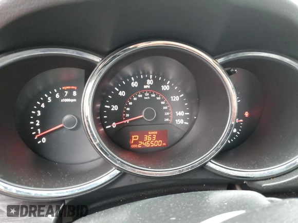 2012 Kia Sorento LX with VIN 5XYKT4A29CG196963, listed as a Copart auction lot 83060574 with 246,500 mi miles and Salvage Title. Bid and sale history available at carsss.com. Image 9.