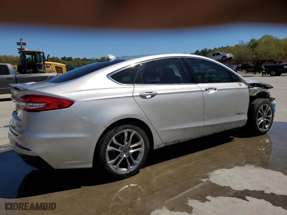 2019 Ford Fusion Hybrid Titanium with VIN 3FA6P0RU7KR206436, listed as a Copart auction lot 46141634 with 52,730 mi miles and Non Repairable. Bid and sale history available at carsss.com. Image 3.